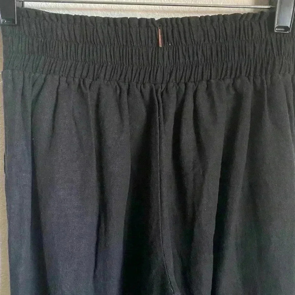 Misa Los Angeles Kova Linen Blend Gaucho Gold Grommet Trim Wide Leg Pants Size S - Picture 8 of 11